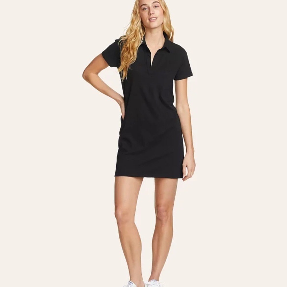 EDDIE BAUER Women's Thistle Textured Short-Sleeve Dress XXL Black